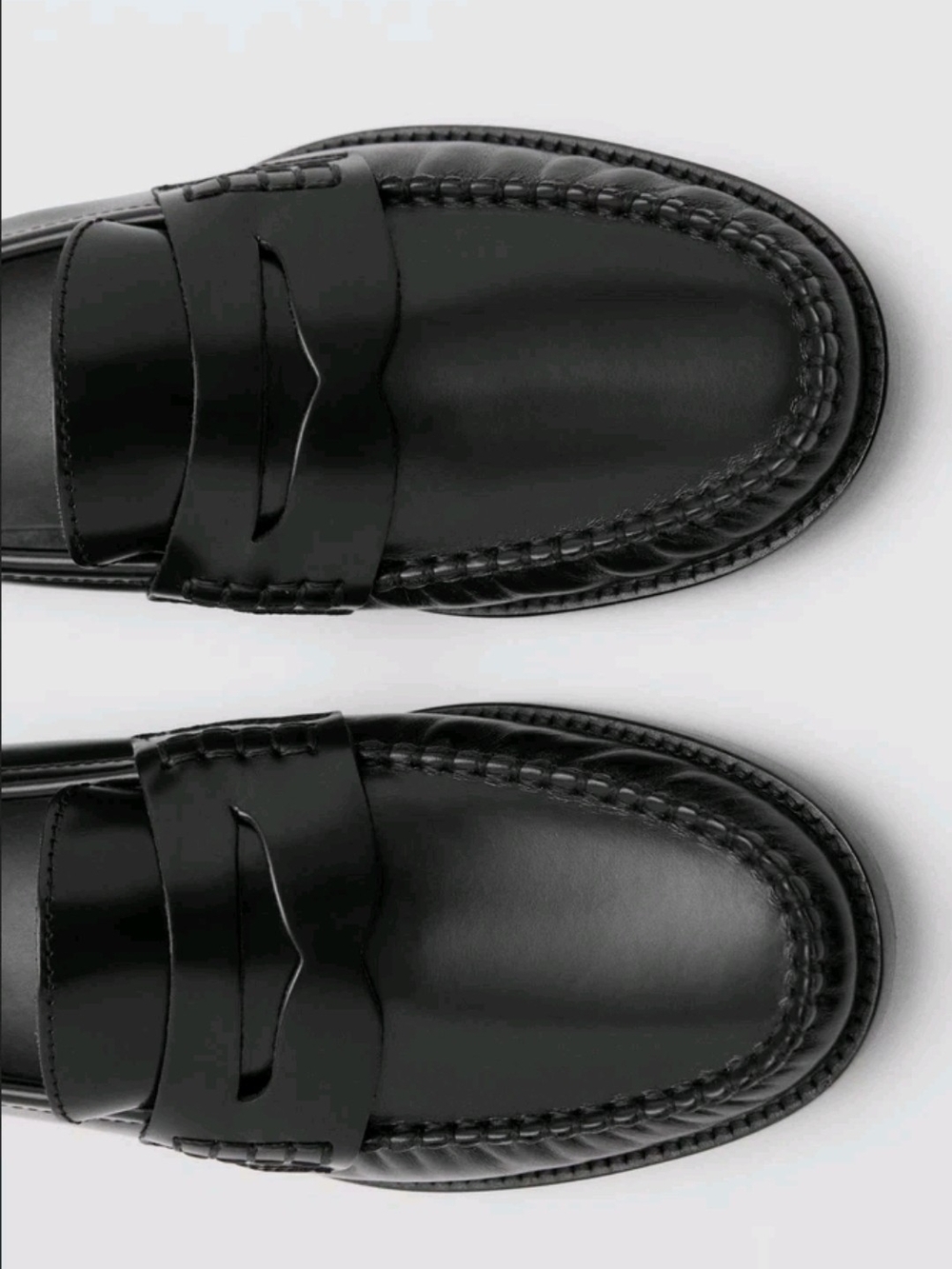 Mango Black Leather Penny Loafers - Picture 5 of 9